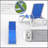 Adjustable Aluminum Patio Chaise Lounge with All-Weather Textilene Mesh for Poolside and Outdoor Use, Blue-1089218902