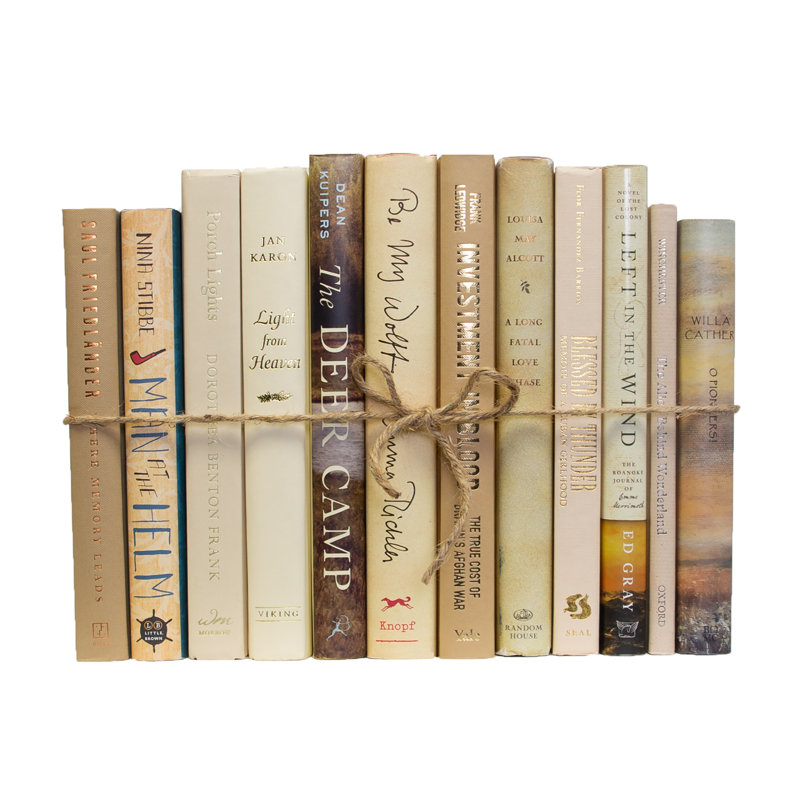 Livres décoratifs - Ensemble de livres en lin - 1 pied de livres brun clair
