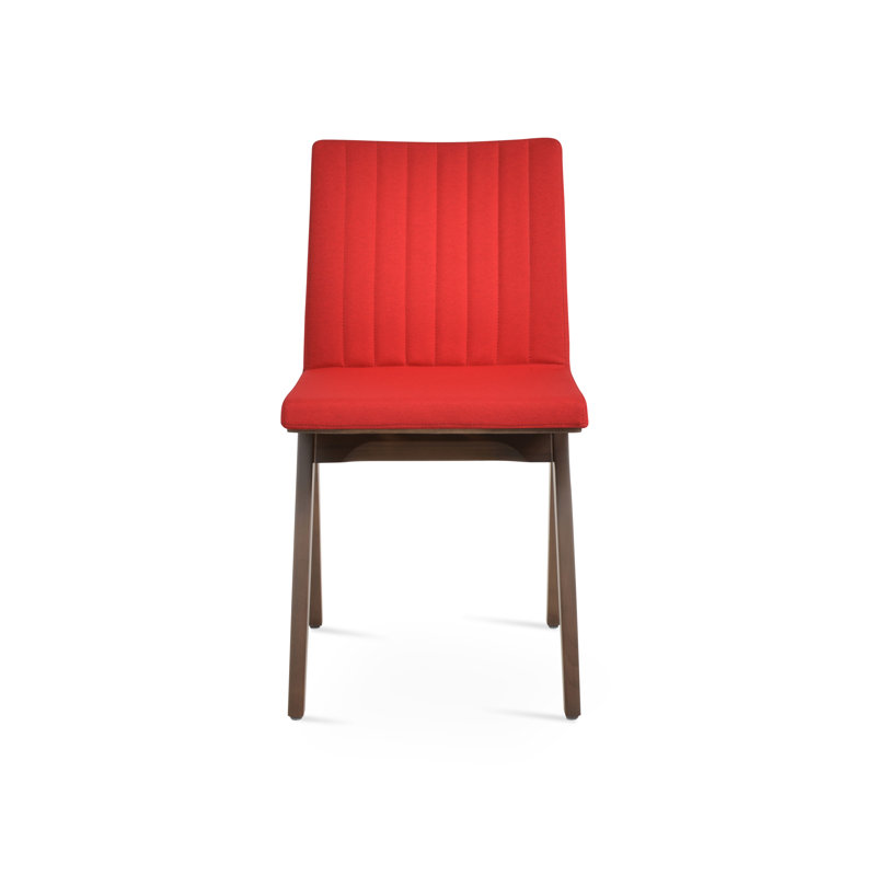 Chaise Zeyno Fino, Noyer, Rouge