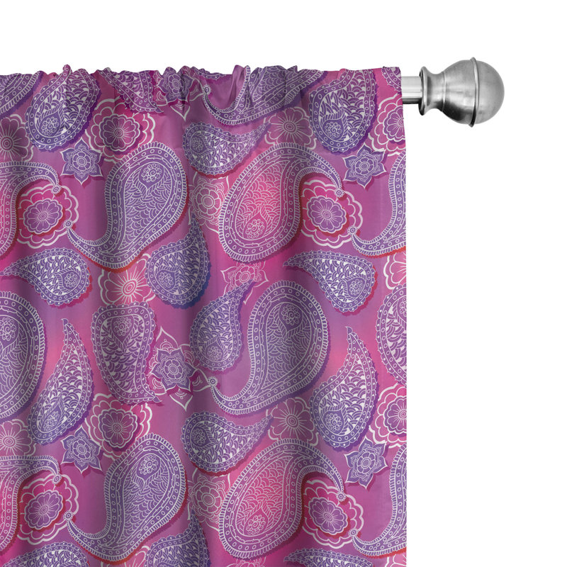 Rideaux 4 panneaux East Urban Home Paisley, L 56 po x L 63 po