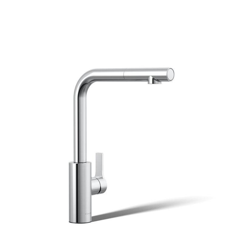 Robinet d'évier de cuisine escamotable avec douchette à deux fonctions Elate, Polished Chrome