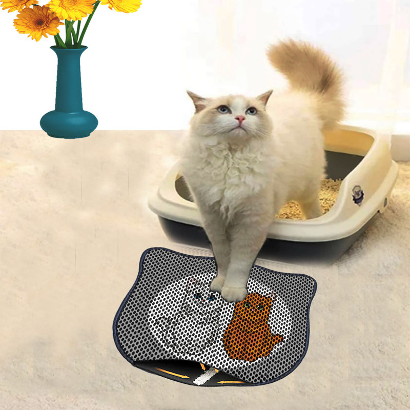 Durable Cat Litter Mat, 15.7 x 19.7 inches | 50% PVC / 50% Polyester, Machine Washable & Vacuum Friendly | Perfect for Easy Cleanup, Non-Slip Design to Keep Your Home Clean & Fresh, Ideal for Pet Owners