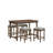 Rustic Gray 54" x 32" x 36" Bar Table with Built-In Storage Drawers-345809335