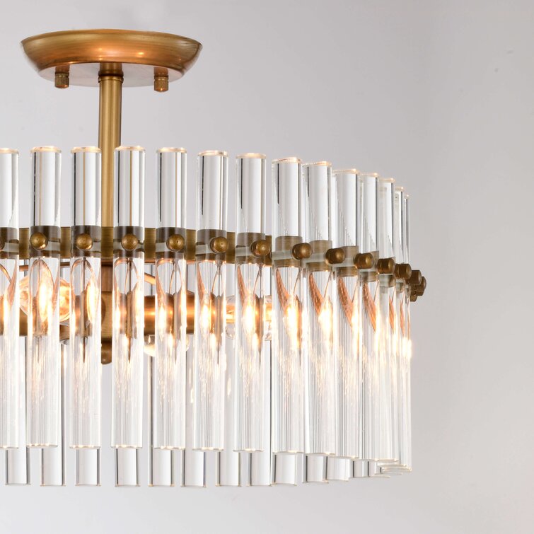 Brass Modern Crystal Ceiling Light Flush Mount Light Fixture