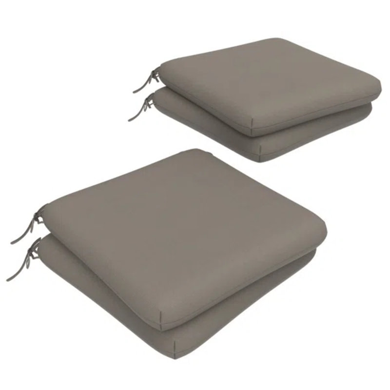 Pack of 4, 18x18x3 inch Sunbrella Square Dining Chair Cushions, Crumley Outdoor Chair Cushions, Spectrum Graphite, 4