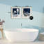 «Blue Bath Floral Interior», ensemble de 2 impressions encadrées sous verre, design par Kim Allen-1401244855-1401244852