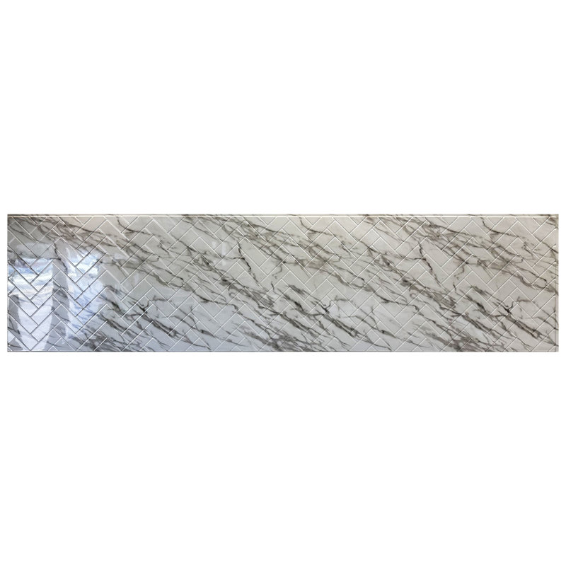 Panneaux de dosseret en PVC 2 pi x 8 pi Herringbone, Marbre