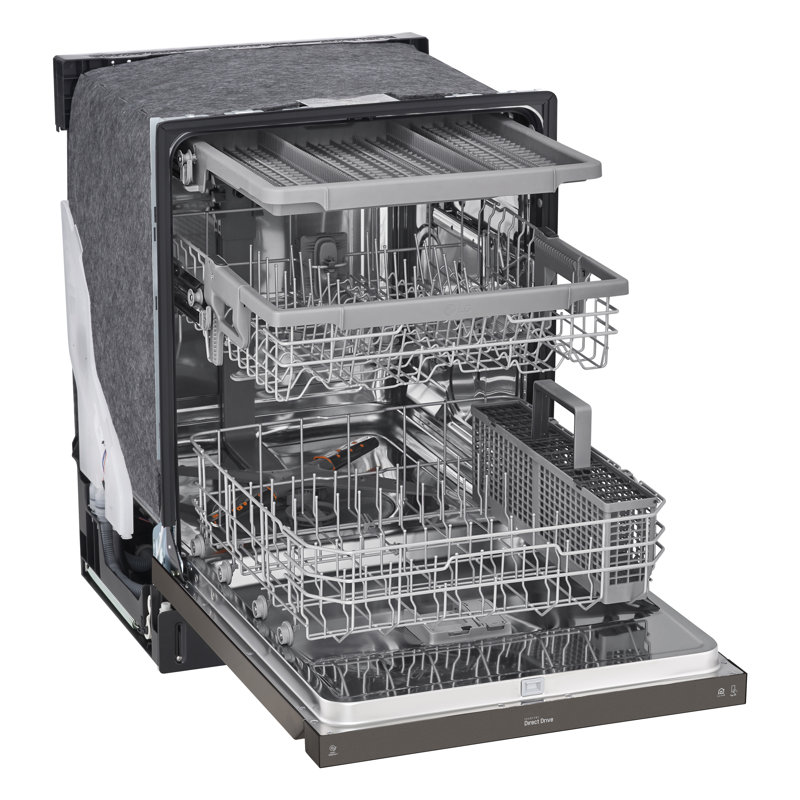LG Front Control Dishwasher with QuadWash, Black Stainless Steel