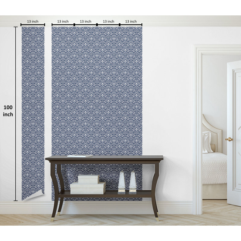Anara Roll, Bleu cobalt / blanc, L 100 po x l 13 po