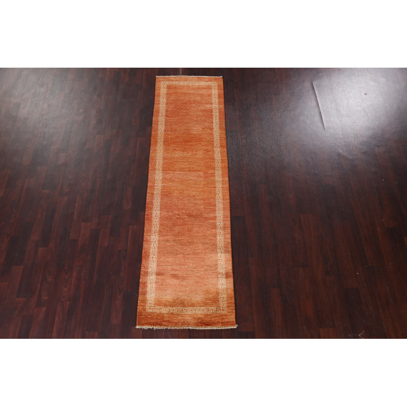 Orange Gabbeh Runner Rug 3x9