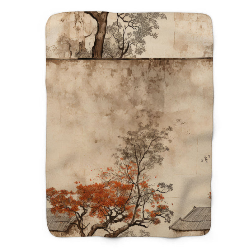Mur historique - couverture sherpa de qualité supérieure 1 pièce, Lit simple
