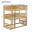 Lit superposé simple en bois d'hévéa, avec échelles, lit superposé détachable-1375391118