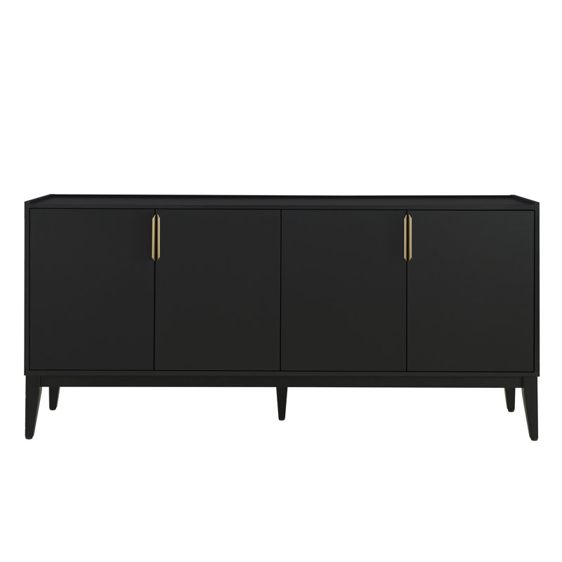 Manushe 63'' Wide 4 - Shelf Credenza, Black