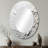 Abstract Cream And Black Liquid Paint III - Cream Coastal Oval Wall Mirror-1261697786