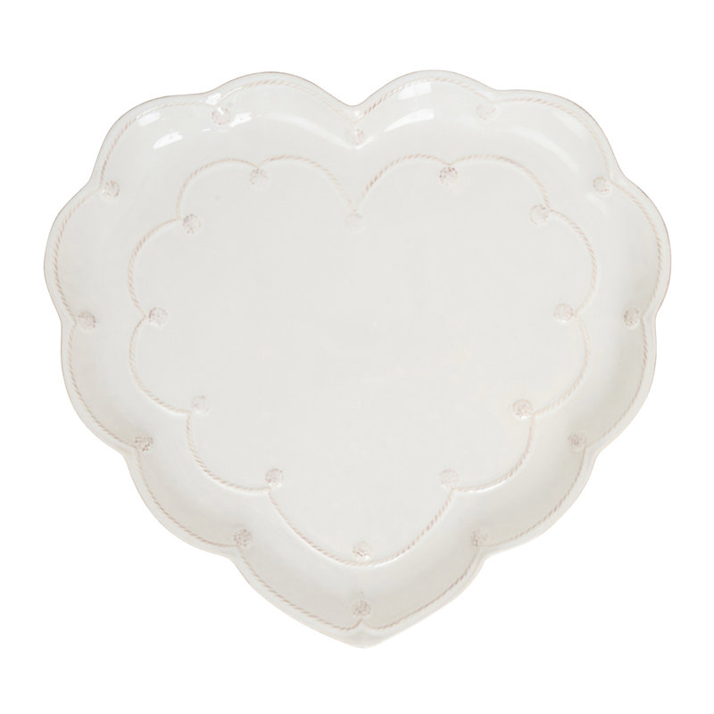 Berry & Thread 15" Heart Platter - Whitewash