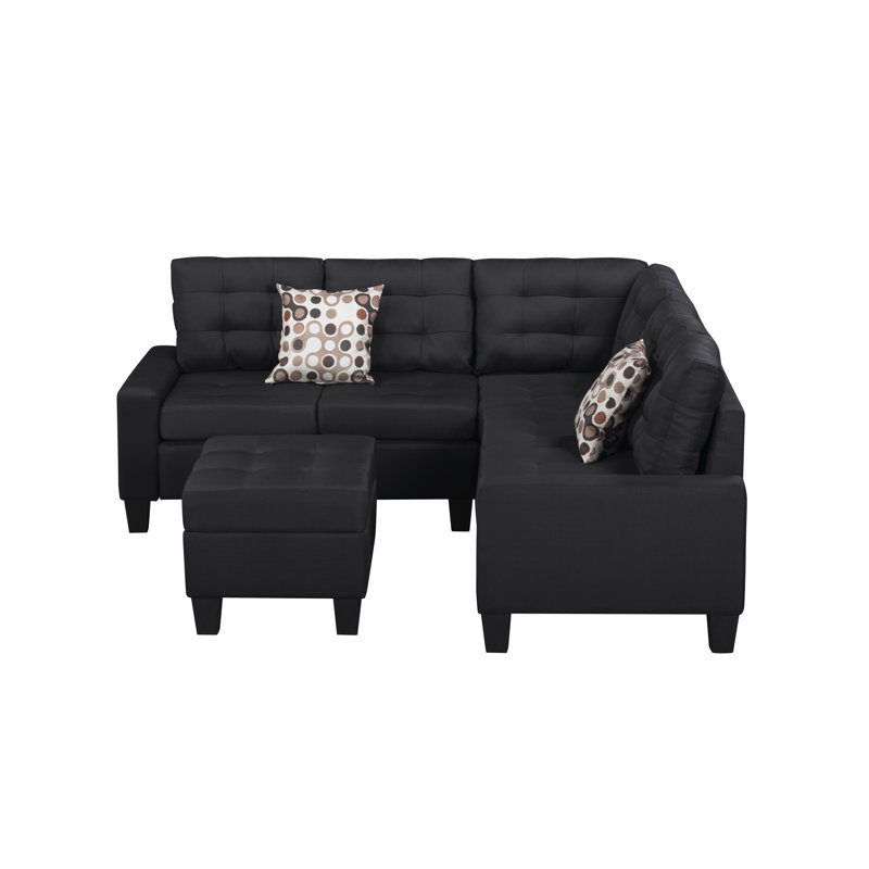 Canapé modulaire 6 pièces, noir, Black, Black