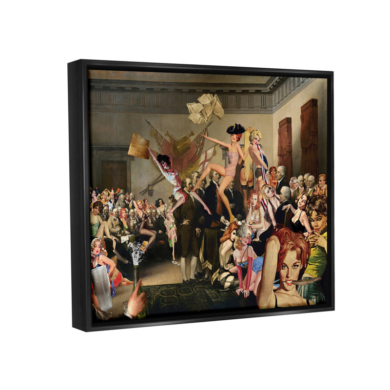 Collage de peinture classique par Barry Kite, Cadre flottant noir de jais, H 17 po x l 21 po x P 1,7 po