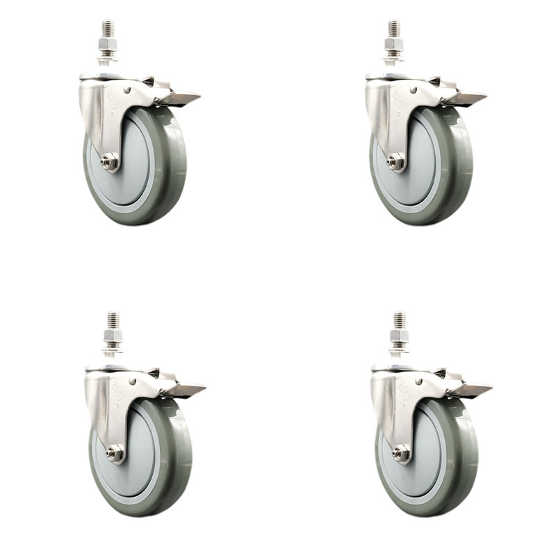 Polyurethane Wheel Swivel Caster with Lock Brake