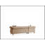 Canapé modulaire luxueux en velours capitonné avec base en bois, parfait pour les espaces de vie élégants et confortables.