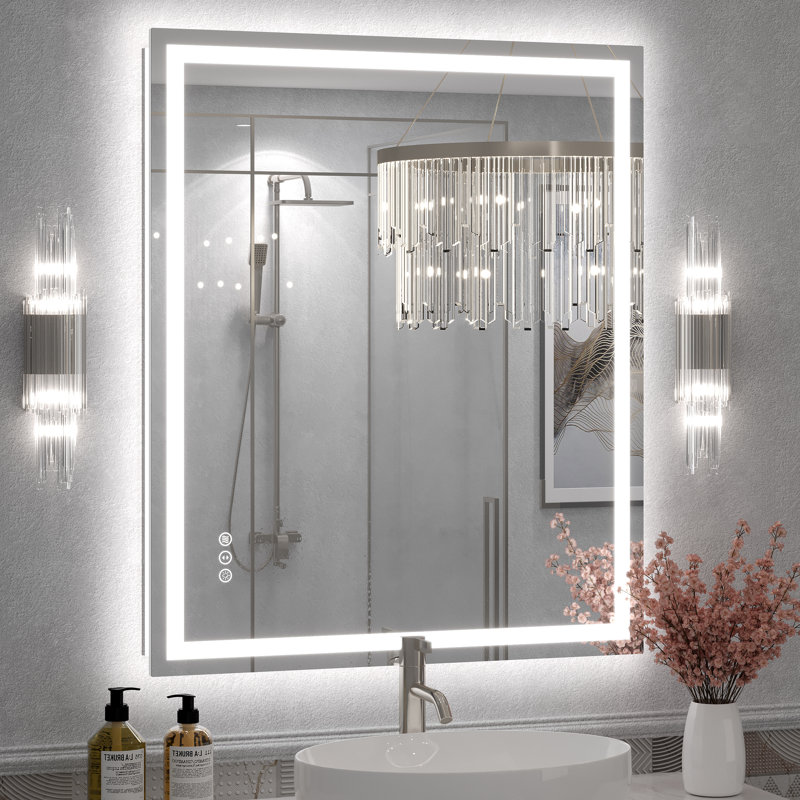 Miroir de salle de bain Molly Framelss, 36 po x 30 po, Transparent