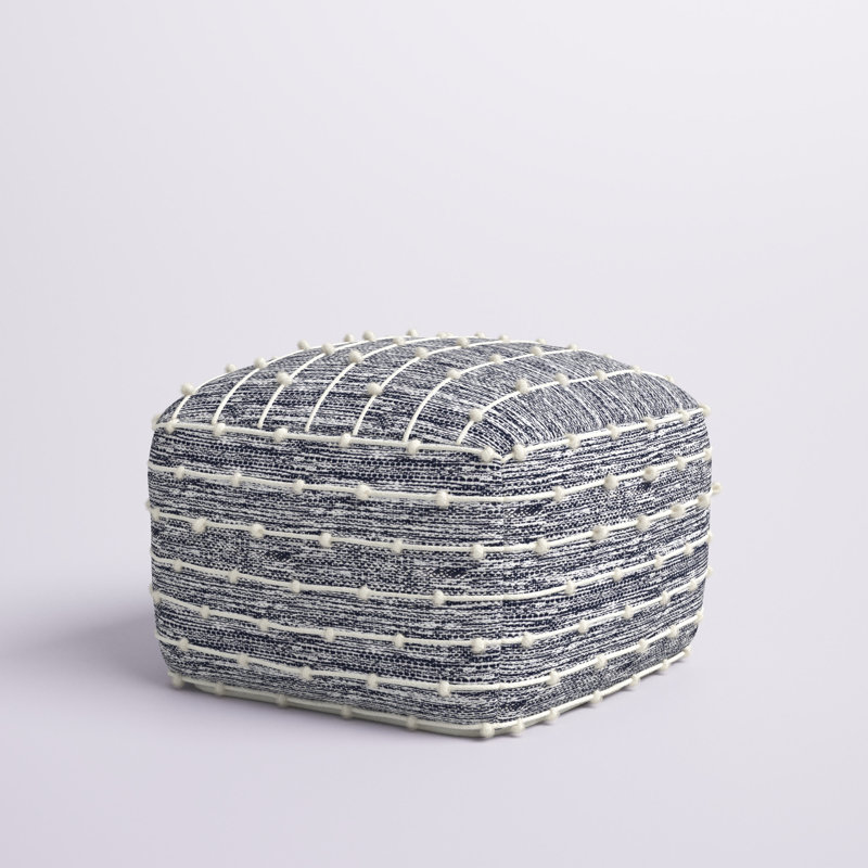 Basilio Upholstered Pouf, Blue