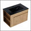 Meuble-lavabo mural avec lavabo en céramique blanche et tablette ouverte réglable pour les petits espaces-535139934