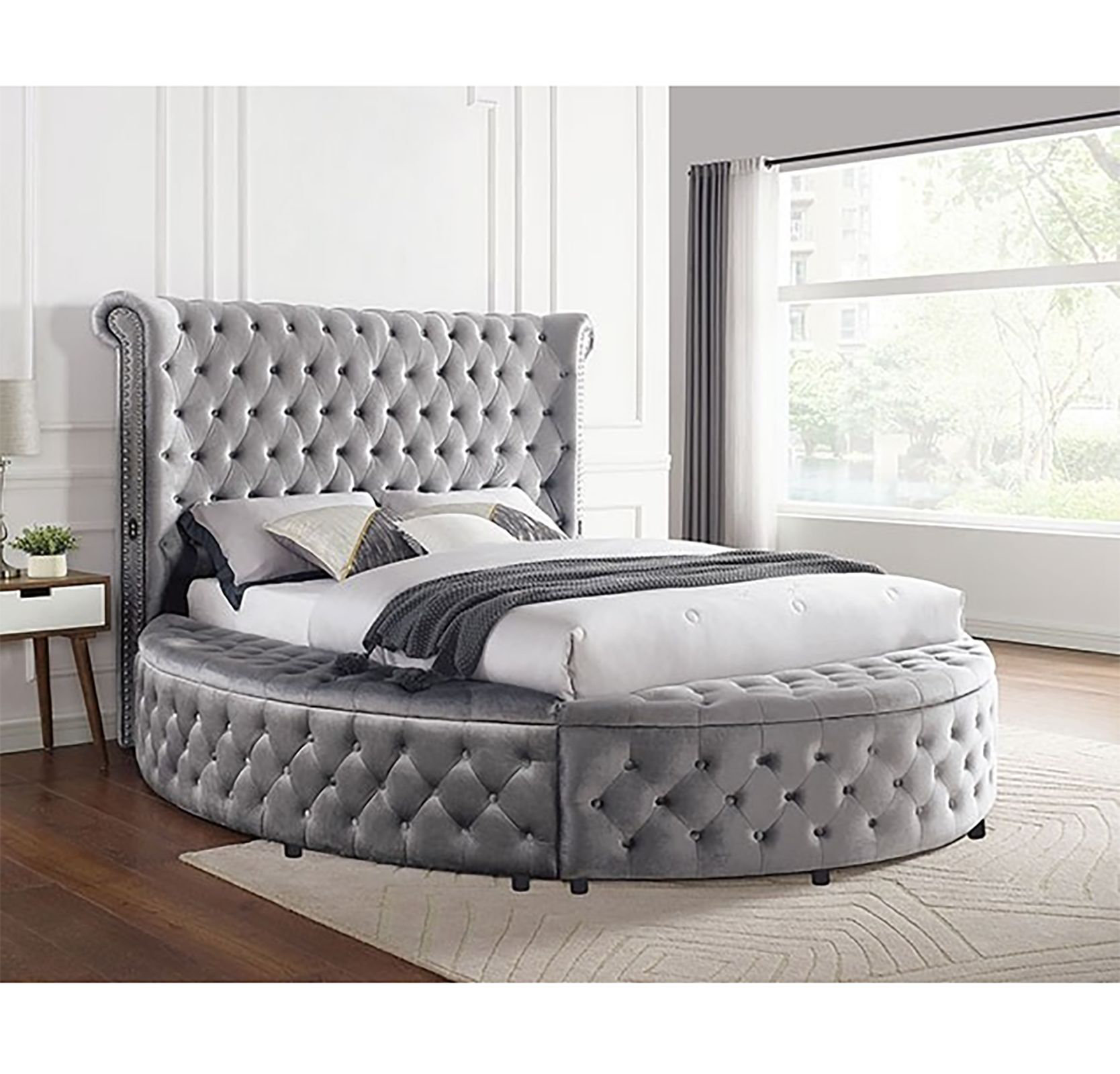 Locklear Upholstered Wingback Storage Bed