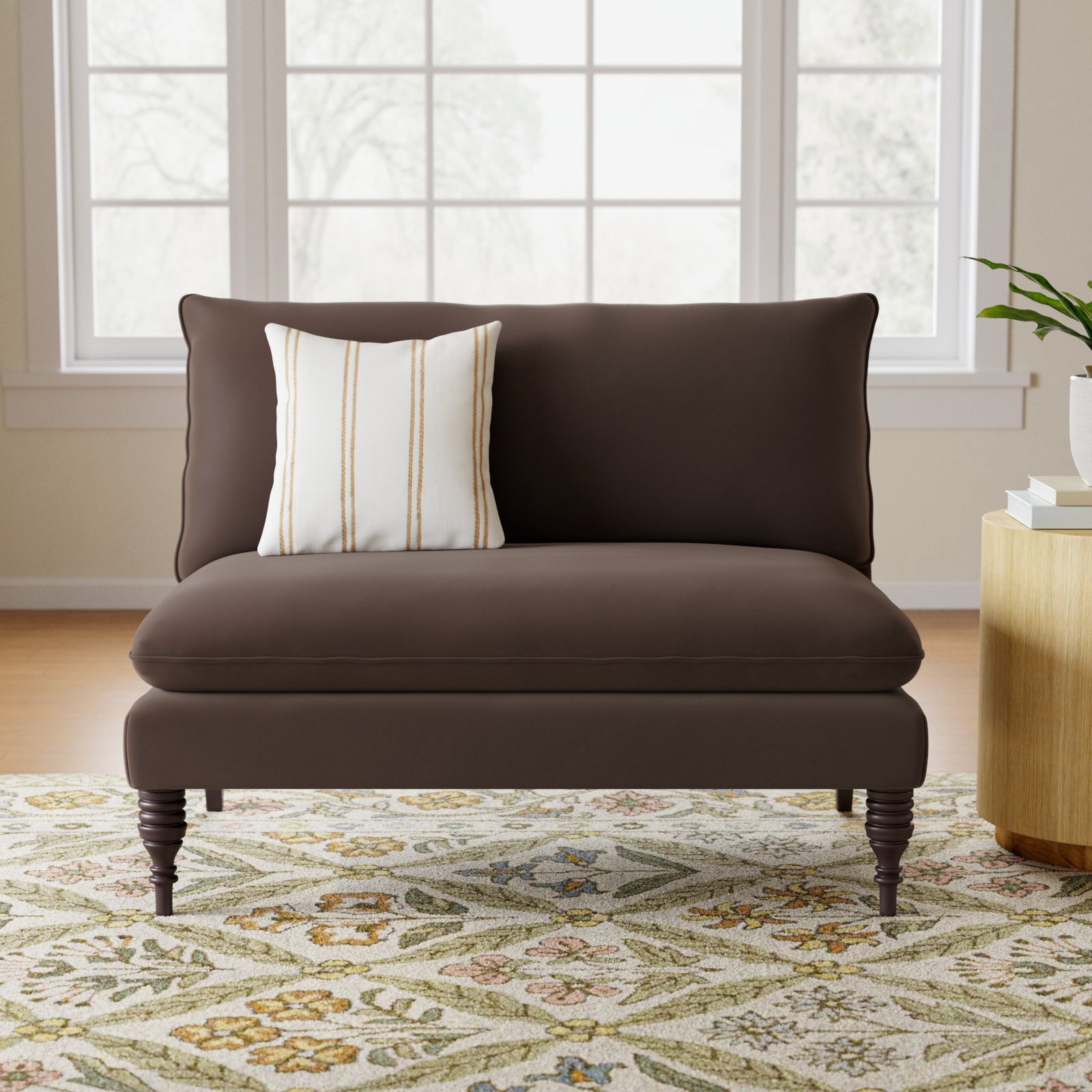 Varick 47'' Upholstered Settee, Classic Chocolate Velvet