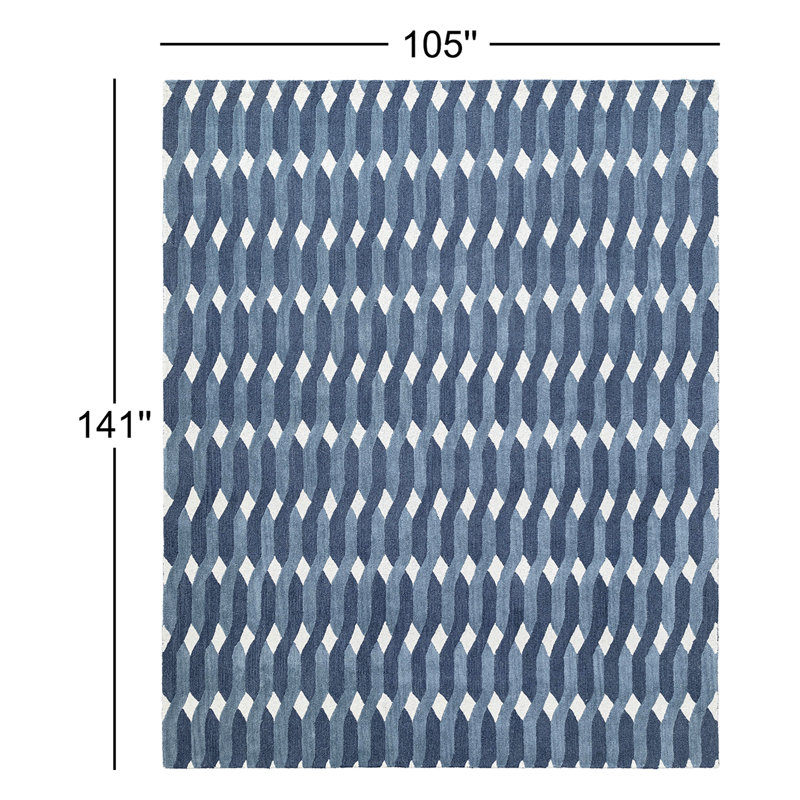 Tapis en laine touffeté à la main Woodcliff, Rectangle 8 pi 9 po x 11 pi 9 po