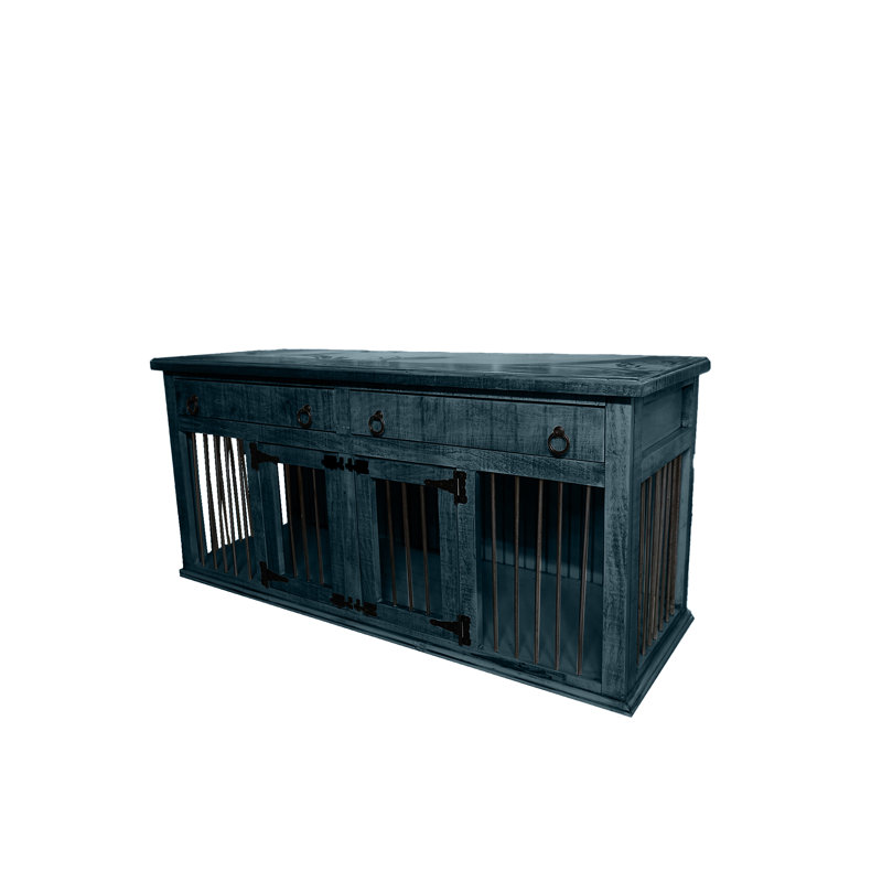 Caisse pour animaux Farmhouse, Bleu fumée, Moyen (H 35 po x l 76 po x P 25 po)