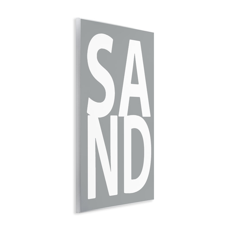«Sand Sand» sur plaque murale grise par Jamie MacDowell, H 15 po x l 10 po