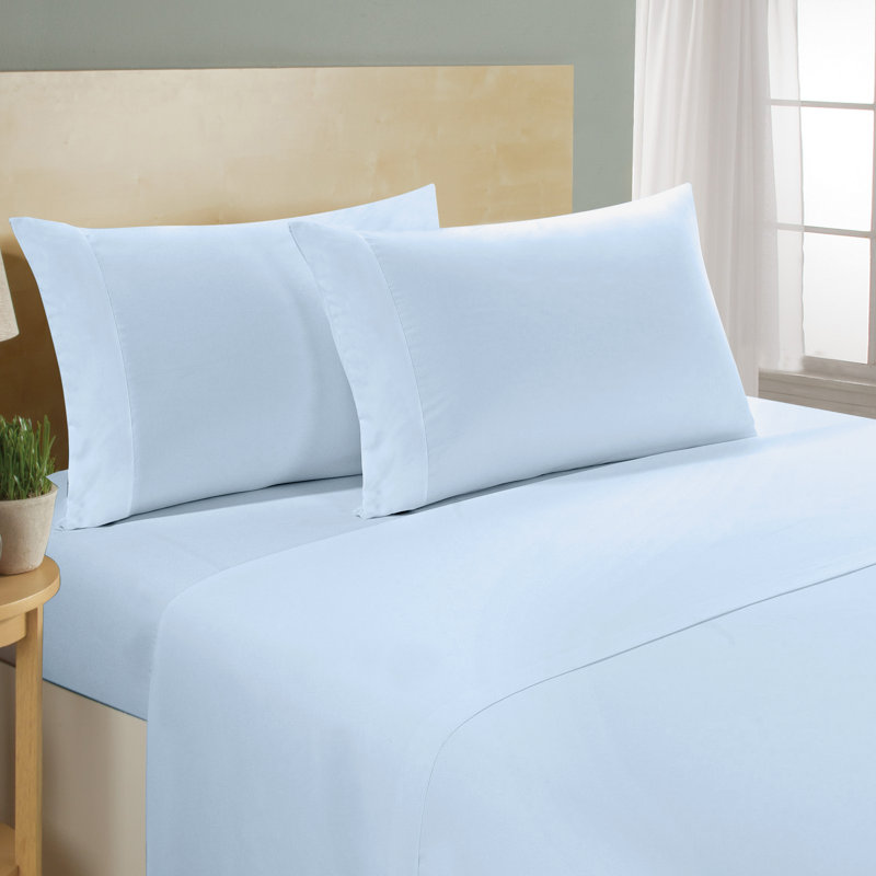 Ensemble de draps en coton à 100 % à densité de tissage de 1000 fils de la collection Milan, Bleu