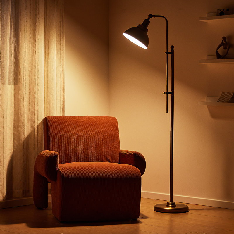 Lampe de travail sur pied 65 "Wallace, Laiton antique