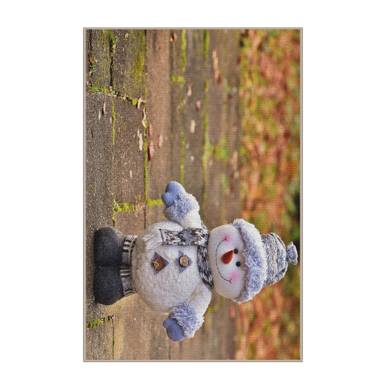 Tapis zone beige bonhomme de neige, Rectangle 2 pi x 3 pi