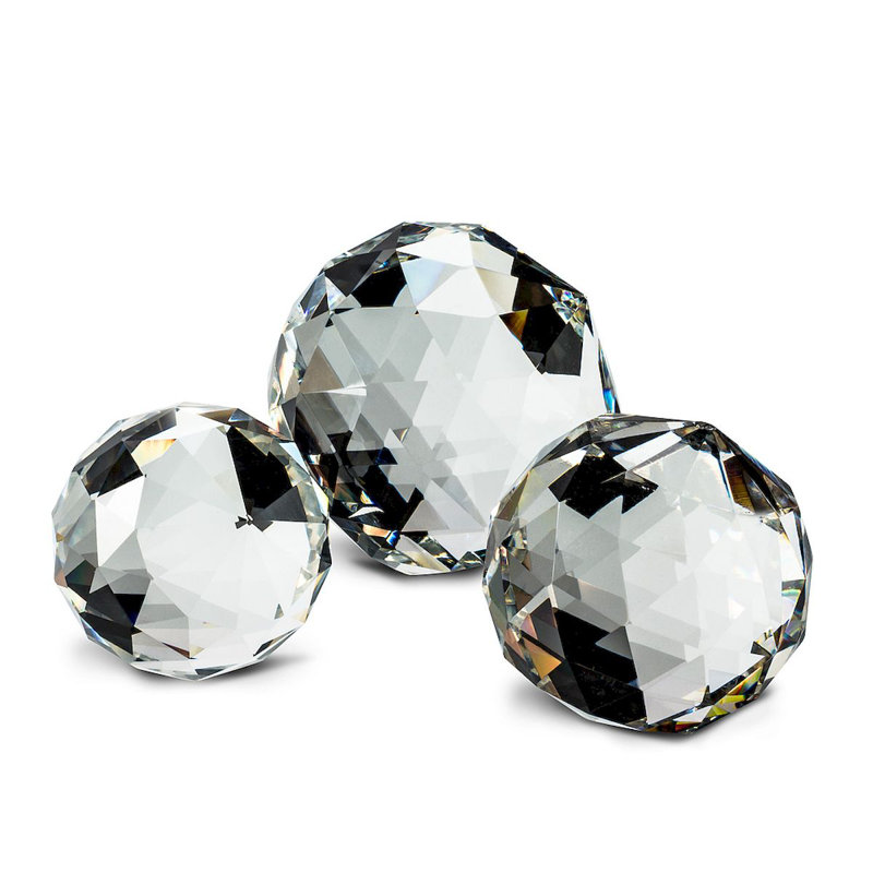 Lucera Crystal Prism Ball Decoration Vase Filler, 1" H x 1" W x 1" D, Clear
