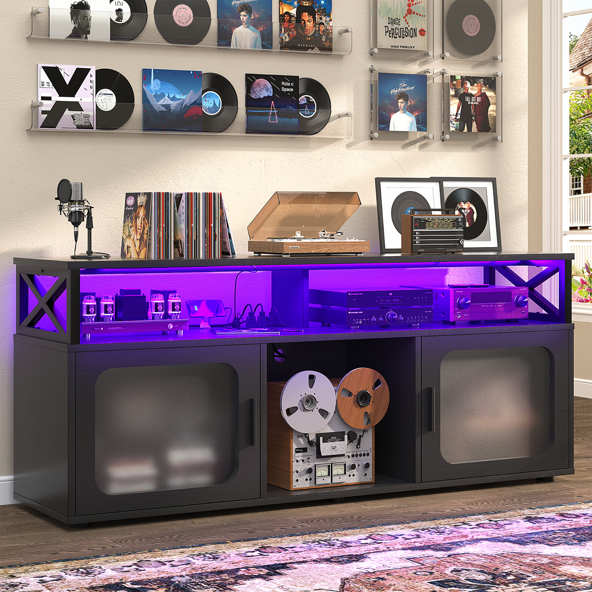 Wrought Studio TV Stand For 60 Inch TV,Entertainment Centre With LED ...