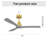 52 Inch Indoor Ceiling Fan Without Light 3 Solid Wood Blades Remote Control Reversible Dc Motor
