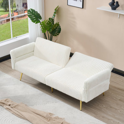 79" Corduroy Bed, Foldable 2 With Folding For Living Room & Small Areas, Plushy Velvet, Framework 79 Inch Adjustable Restricted Spaces, Cozy Robust Build