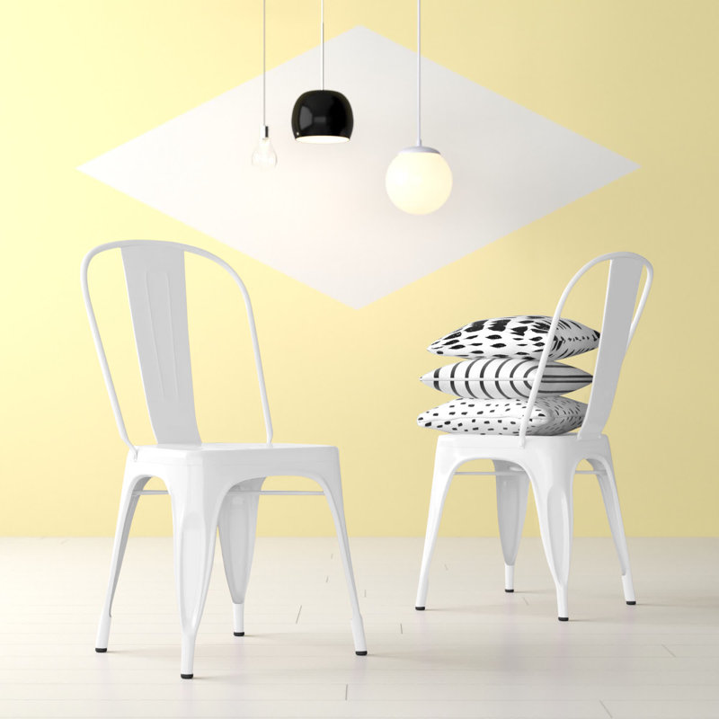 Romsey 17.5'' H Stacking Side Chair, White