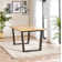 Mercee Parquet Herringbone Veneer Dining Table - Chevron Top Traditional Rustic Farmhouse Kitchen Style