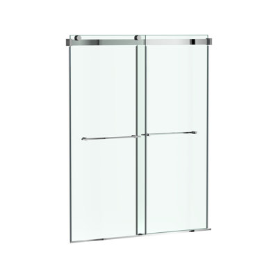 ASPIRATIONS 58.469'' - W x 59.937'' H Door Frameless Shower Door with