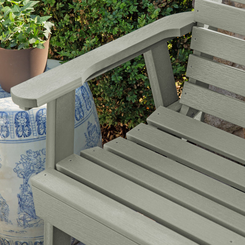 Banc de jardin en plastique Midwest, H 35 po x l 64 po x P 25 po, Eucalyptus
