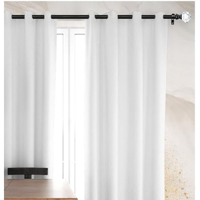 Curtain Pole 80 To 148Cm, Curtain Poles For Eyelet Curtains, Acrylic Diamond Decorative