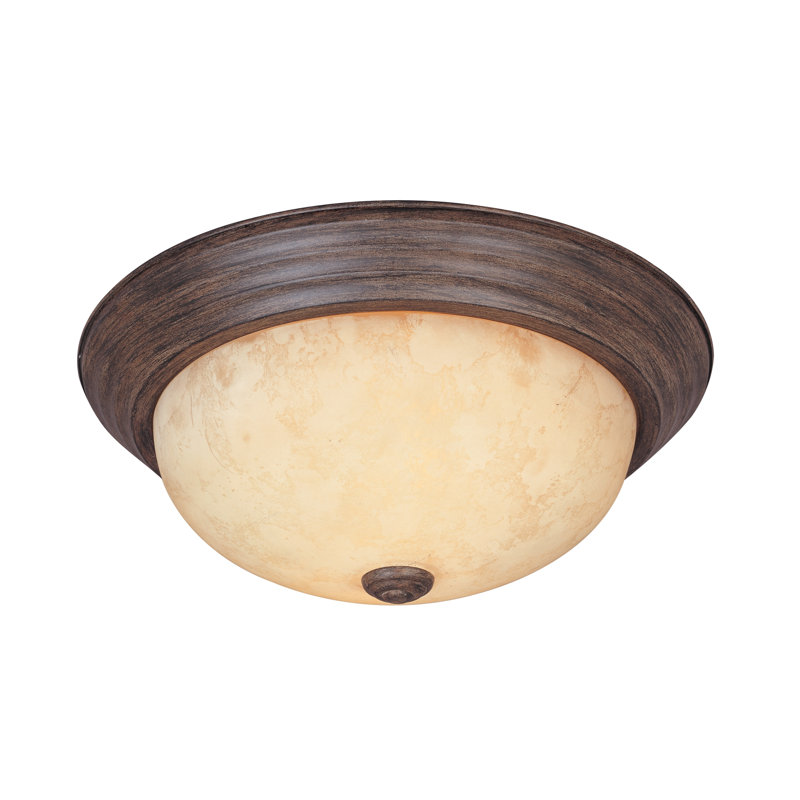 Kaylor Simple Bowl Flush Mount, Warm Mahogany / 5.5" H x 15.25" W / Amber