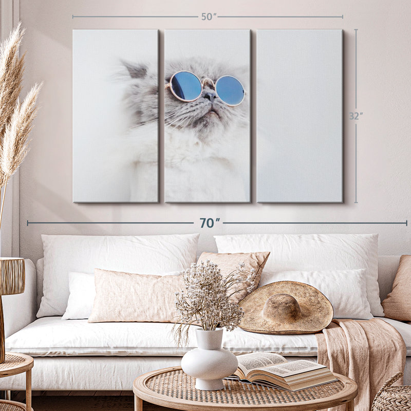 «Cool Cat», 3 pièces, H 32 po x l 50 po