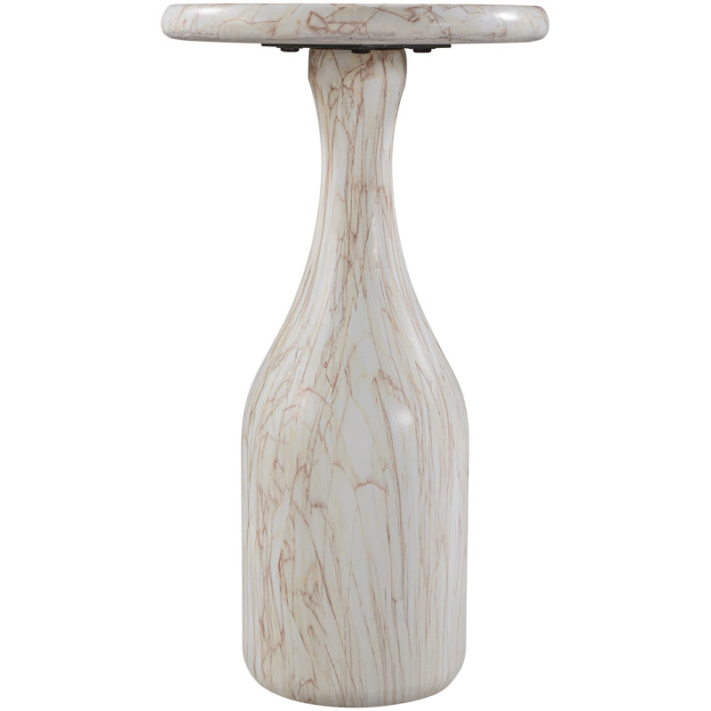 Table de bout Savona, Finition marbrée blanche, 20 po de hauteur