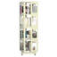 Bibliothèque rotative en acier à 4 niveaux avec roulettes à 360 °, bibliothèque de grande taille, robuste et spacieuse, bibliothèque jaune de style nouveau, assemblage facile