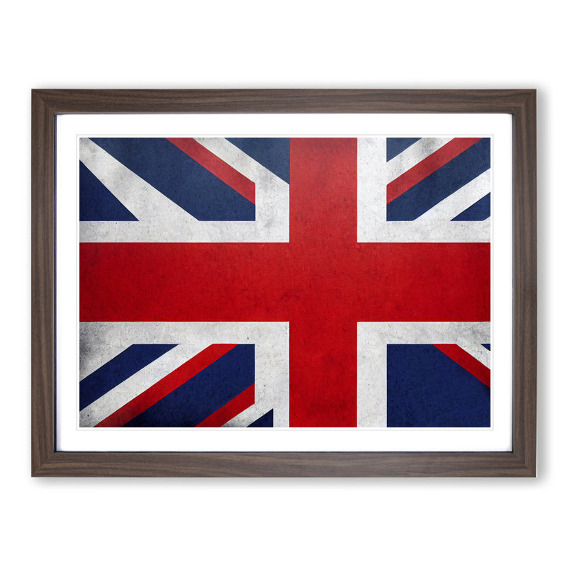 Union Jack Flag Concept Vol.3 - Framed Print, 46cm H x 64cm W x 2cm D, Walnut