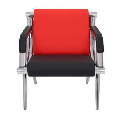 Modern Upholstered Accent Chair with Ergonomic Curved Backrest and Metal Frame