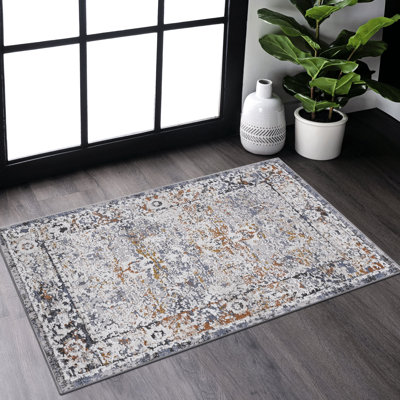 Loom & Collection 2X3 Area Rug, /Grey, Traditional Design For Rooms, Stain Non-Shedding, And Pet Home Carpet Rug In Decorative, Great All Households,